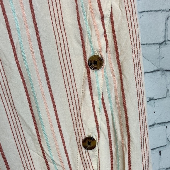 Tavik Gia Cover-Up Midi Dress Multi Stripe Button Detail XS Swim Vacation Boho - Picture 10 of 16